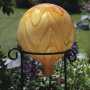 Feather Striped Gazing Ball-Orange/White