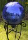 Mirrored Crackle Gazing Ball Blue