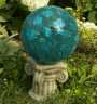 Shimmer Glass Gazing Ball Aqua